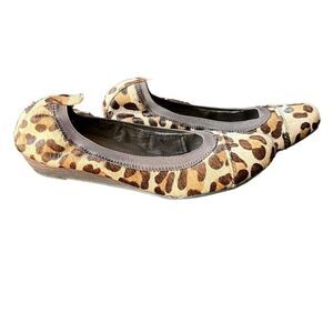 Nicole Miller Women's Leopard Print Ballet Flats Size 8 Brown Casual​​